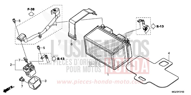 BATTERY for CBR500R ABS GRAPHITE BLACK (NHB01) from 2013